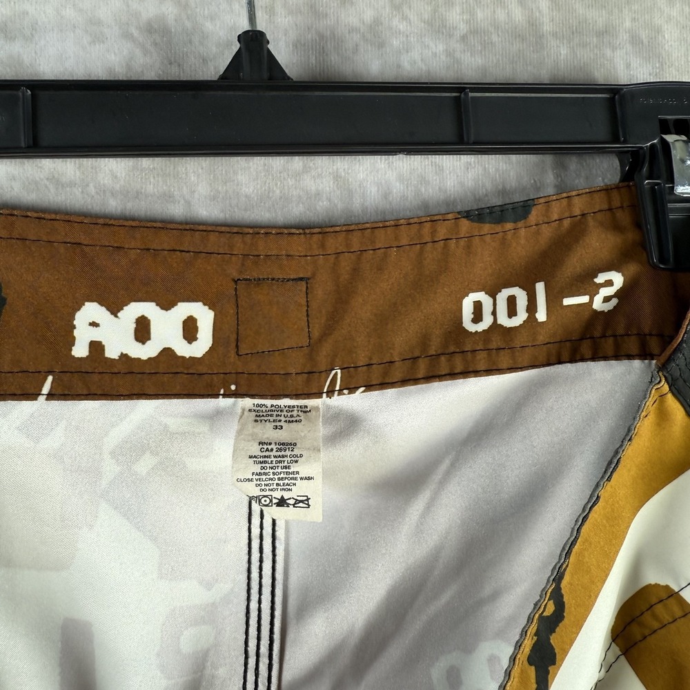 Y2K Aaron Chang Board Shorts Sz 33 Photography Film Reels Documenting Life Surf‎ - Picture 3 of 7